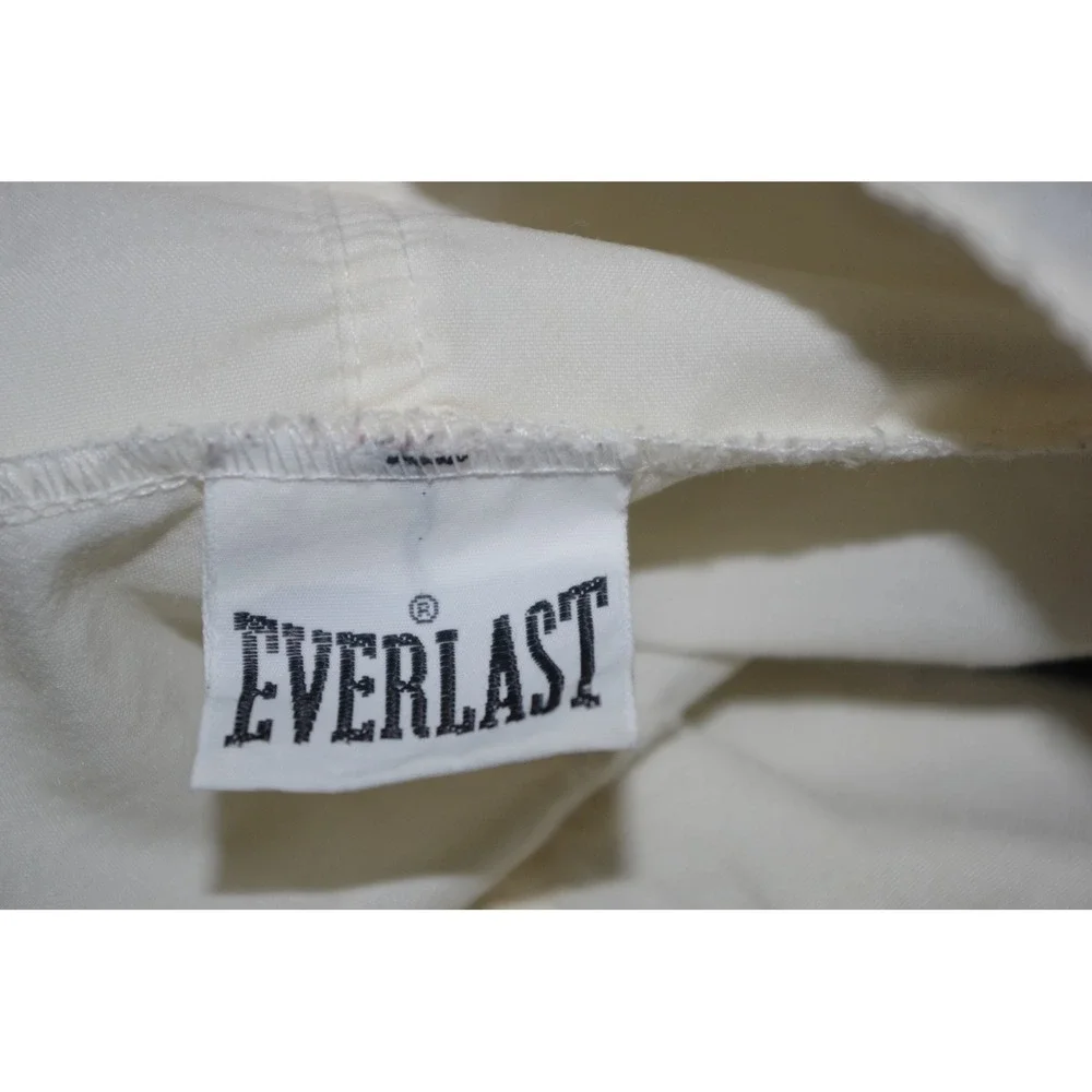 Vintage Everlast Windbreaker Jacket White Black Yellow Logo Made in USA Mens L
